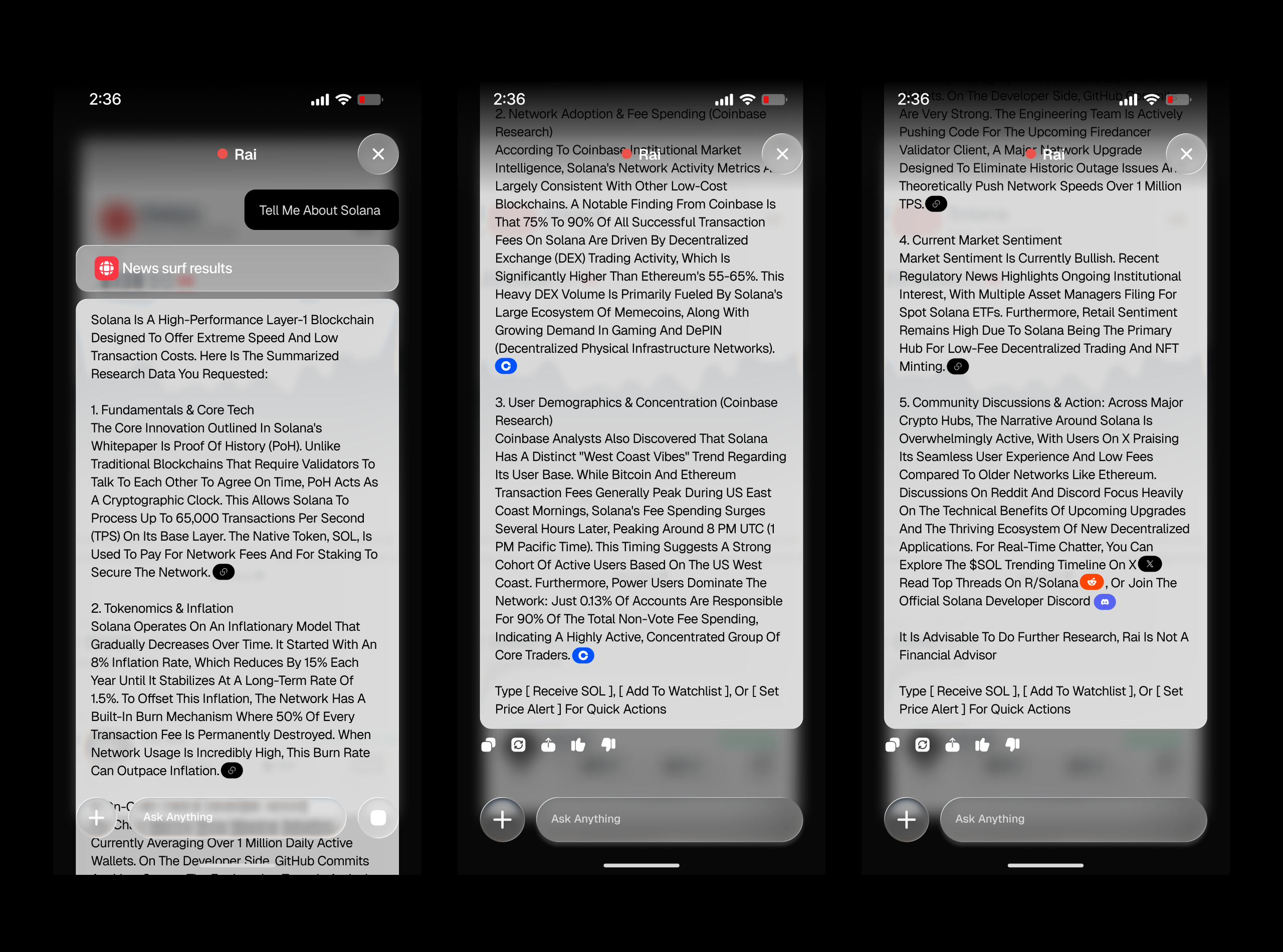 Iterations - Links to source data inside the chat interface